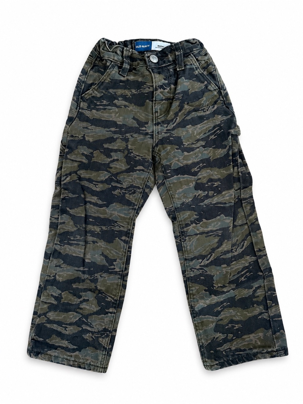 Old Navy Boys' Camouflage Cargo Jeans in Green and Black